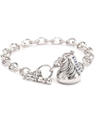 Hershey Jewelry Sterling Silver Medium 3D Shaped with One Charm Bracelet