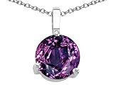 1.25 cttw Genuine Round Lab Created Alexandrite Pendant - 14kt White Gold