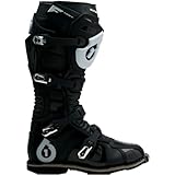 SixSixOne Flight Adult MX/Off-Road/Dirt Bike Motorcycle Boots w/ Free B&F Heart Sticker - Black