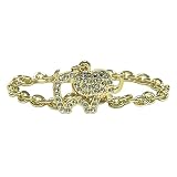 Crystal Elephant Charm Gold Toggle Bracelet Fashion Jewelry