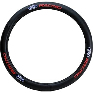 Pilot Automotive Accessory SW-121 Genuine Leather Steering Wheel Cover, Ford Logo