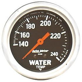 Auto Meter 3433 2-5/8" Mechanical Water Temperature Gauge with 12' Tubing