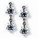 Gemini Silver Natural Seed Pearl Earrings, Sapphire - by Dahlia Vintage Jewelry Collection
