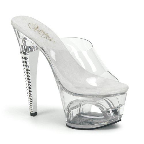 MIRAGE-601 6 1/2" Chromed Heel Platform Slide from Pleaser