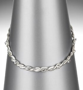 Silver Plated Twisted Sparkle Collar Necklace