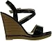 Kayleen DAYLA-3 Women's Patent Criss Cross Strappy High Heel Wedge Sandals