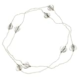 Silver White Hearts Beaded Long Collar Necklace