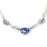 Vintage Blue China and Keshi Pearl Sterling Silver Necklace Reviews