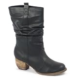 Garage Shoes - Gustavo - Women's Medium Heel Boot - Black Size 5 UK