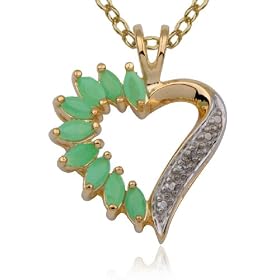 Buy 18kpl Genuine Emerald Open Heart Pendant on 18 Chain by Aesthetic Jewels