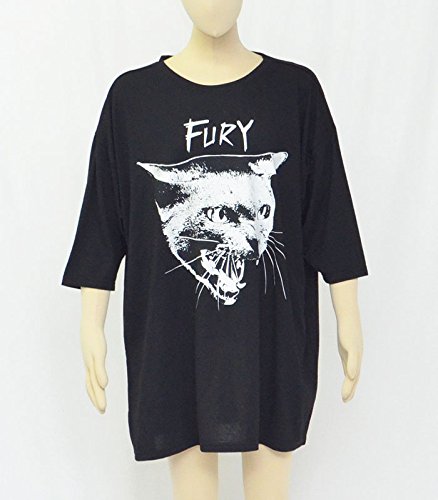(ヘルキャットパンクス) HELLCATPUNKSFURY CAT 7分袖ビッグTシャツ HCP-T-0021 F BLACK