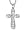 Antique Beaded Style Diamond (.05 ctw) Cross Pendant in White Gold With 16 inch Chain