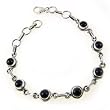Handmade Jewelery Indian Sterling Silver Bracelet Onyx 7 inches