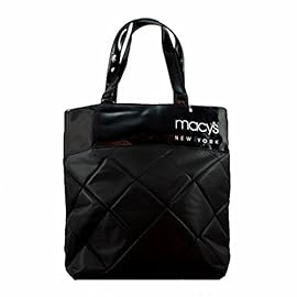 Macy's New York Black Quilted Vinyl Small Lunch or Open Tote Bag Black ...