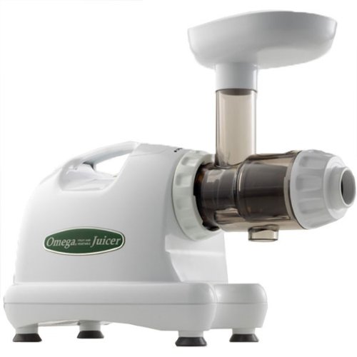 Omega J8004x Factory Certified Reconditioned Nutrition Center Commercial Masticating Juicer, White
