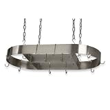 Royce Lighting RF42/BS Home Accents 33 Inch Metal Pot Rack Brushed Steel with Bonus Trivet
