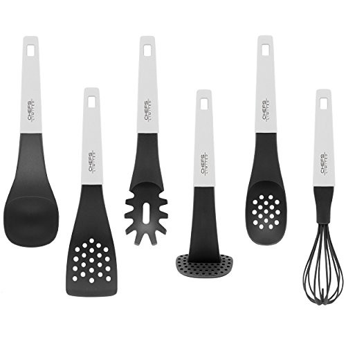 Kitchen Utensils, 6 Piece Cooking Utensil Set With Holder, Bold Modern Kitchen Utensil Set With Floating Heads