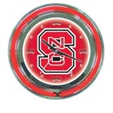 IMAGE OF New Trademark North Carolina State Neon Clock 14 Inch Diameter High Polished Chrome Finish