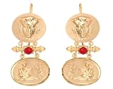 14k Yellow Gold Coral Dangle Earrings by Tagliamonte