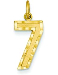 14K Gold Medium Number 7 Charm Pendant FindingKing