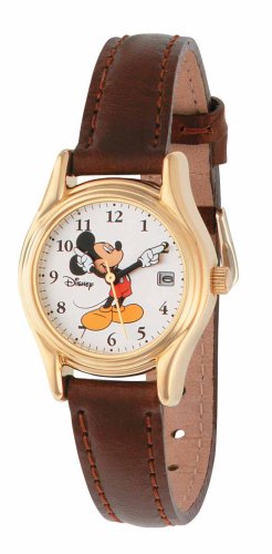 Disney Watches, Mickey Brown Leather Strap, Womens Watches, Womens Disney Watches