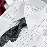 Non-Iron Fine Line White Collar Dress Shirt