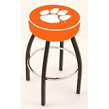Clemson Tigers 30 Single-ring Swivel Bar Stool with 4 Thick Seat