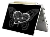 Bundle Monster Laptop Notebook Skin Sticker Cover Art Decal – 12″ 14″ 15″ 17″ – Fit HP Dell Asus Compaq – Butterfly Heart