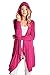 82 Days Women'S Rayon Span Open Front Cardigan With Hoodies - Solid