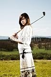 Wallmonkeys Peel and Stick Wall Decals - Woman with Golf Club - 18