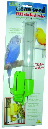 JW Pet Company Clean Seed Silo Bird Feeder Bird Accessory, Tall (Colors Vary)