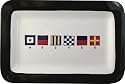 Boat Name or Family Name On White Platter in Nautical Flags, Perfect Size For Dinner, Appetizers or Vegetable Platter. Makes a Great Father's Day or Boating Gift, up to 20 flags