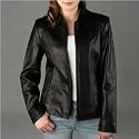 BGSD Women's Lambskin Leather Scuba Jacket - Misses, Petite, Plus