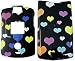 Color Hearts on Black - Motorola RAZR V3 V3c V3m Hard Case - Protective Faceplate Cover