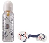 New York Yankees Infant Baby Bottle and Pacifier with Clip Set