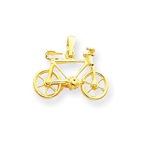 14k Gold 3-D Moveable Bicycle Pendant