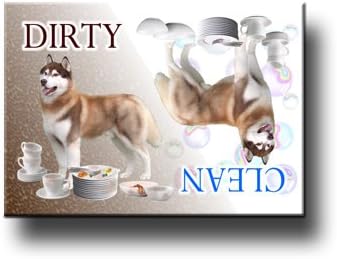 Siberian Husky Clean Dirty Dishwasher Magnet No 2