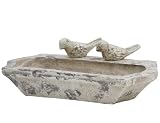 Siena Garden 298646 Steinzeug Vogeltränke, 30x16x16,5cm, antik weiss