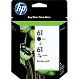 HP 61 Black & Tri-color Original Ink Cartridges, 2 pack (CR259FN)