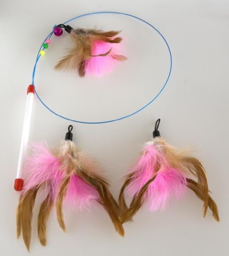 Steel Dangler Cat Feather Toy plus 2 Replacement Feathers