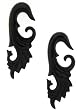 Organic Hand Carved Fancy Wing Horn Plugs - 6 Gauge - 30mm x 73mm - Sold as a Pair