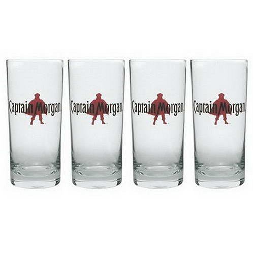 New Officially Licensed Captain Morgan Logo High Ball Glass Set