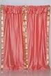 Pair Pink sari curtains with attached valance