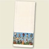 Garden Cats Birdhouses Bird Houses Cats Kittens Border Print Kitchen Towels set/2