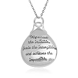 Sterling Silver "Hope" Teardrop Pendant, 18"