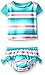 i play. by green sprouts baby girls Two Piece Rashguard infant and toddler rash guard sets, Aqua Stripe, 18 Months US