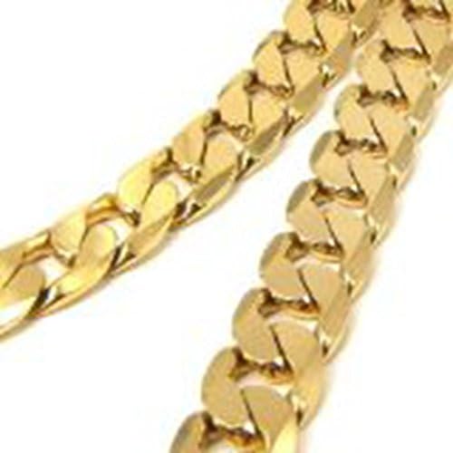 Chunky 23in 10mm Real 24k Yellow Gold Filled Men's Necklace Solid Curb Chain Fashion Jewelry 72g