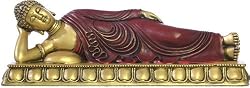 Sleeping Buddha, red finish
