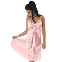 Edles Satin Abendkleid Cocktailkleid Rose (568)