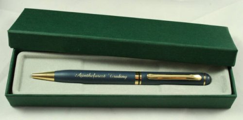 Personalised Executive Pen ((Engraved Free)) Blue / Gold, Black Ink, Birthday, Wedding, Anniversary Gift